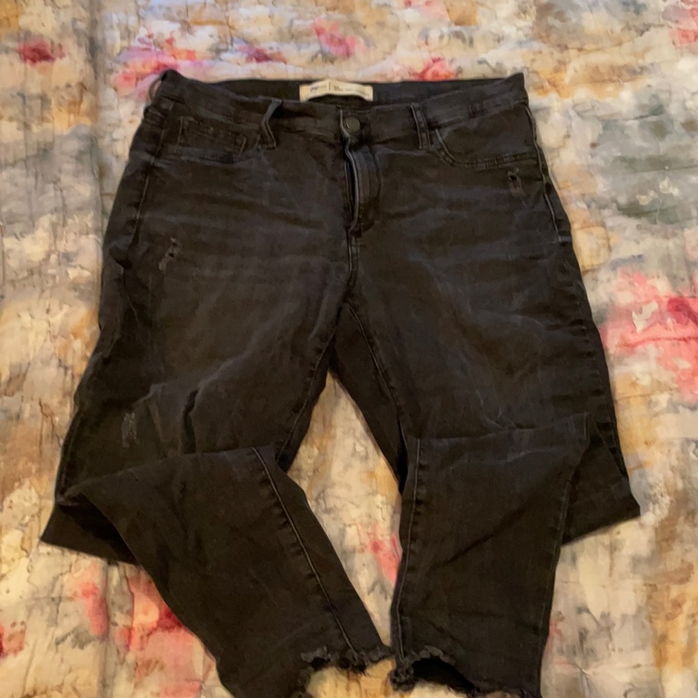 Gap washed black distressed jeans size 14
